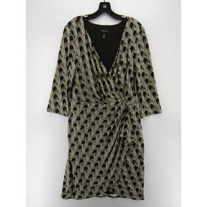 White House Black Market Dress 14 Shift Wrap Tulip Pullover Belted